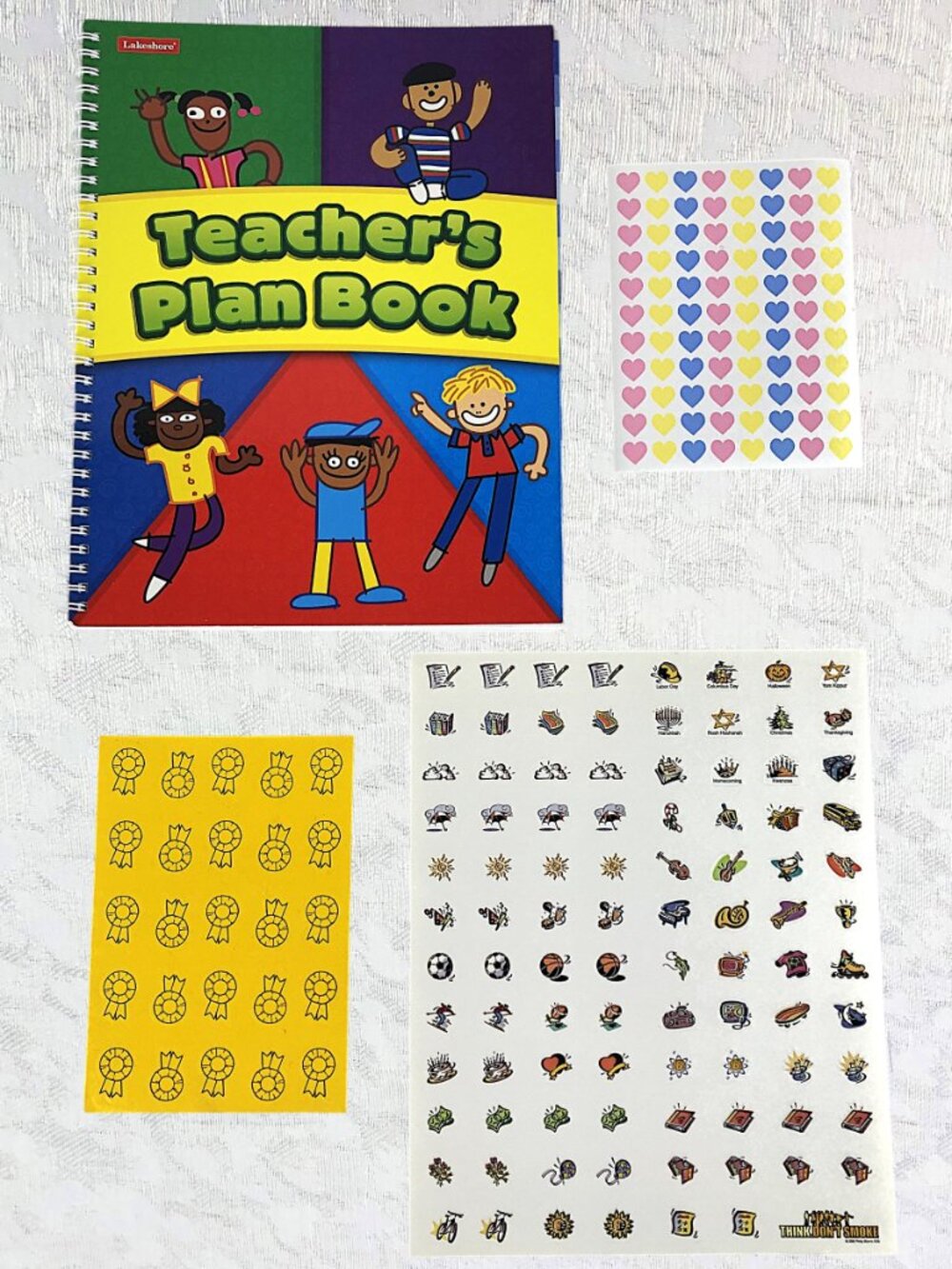 Lakeshore Teacher’s Undated Lesson Plan Book Spiral Bound +Stickers & Clings NWT
